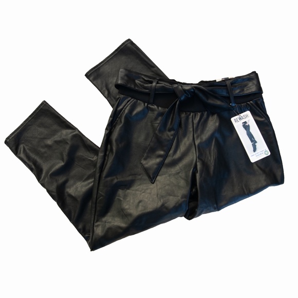 Brand New Vegan Leather Straight Leg Pants - Picture 1 of 6